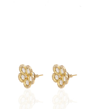 Preeti Mohan-Gold Plated Single Line Flower Necklace Set-INDIASPOPUP.COM