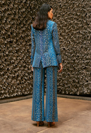 Nikita Mhaisalkar-Midnight Stroke Print Pant Suit-INDIASPOPUP.COM