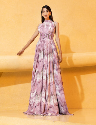 Nikita Mhaisalkar-Lilac Floss Maxi With Griddle-INDIASPOPUP.COM