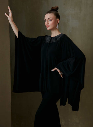 Namrata Joshipura-Black Chain Streak Kaftan Top-INDIASPOPUP.COM