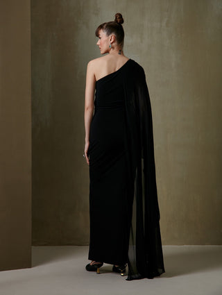 Namrata Joshipura-Black Trinity Drape Gown-INDIASPOPUP.COM