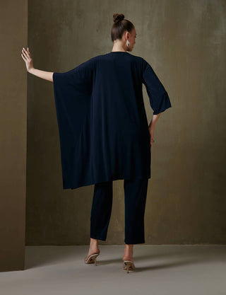 Namrata Joshipura-Navy Metallic Spiral Tunic And Pant-INDIASPOPUP.COM