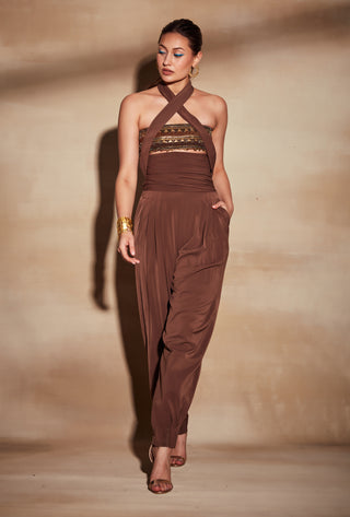 Nikita Mhaisalkar-Gold Embroidered Tube-INDIASPOPUP.COM