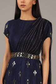 Nidhika Shekhar-Royal Blue Embroidered Sharara Set-INDIASPOPUP.COM