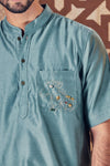 Sage Green Short Kurta With Pant