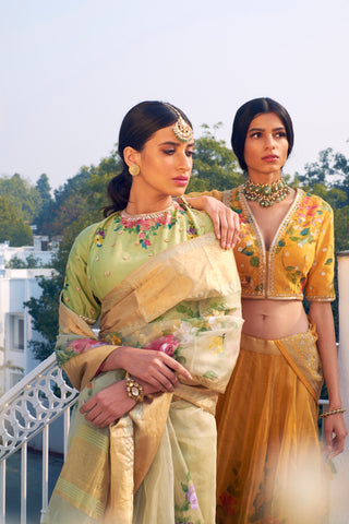 Rar Studio-Mustard & Multi Color Lehenga Set-INDIASPOPUP.COM