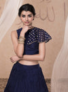 Nadima Saqib - Blue Tiered Skirt With Croptop - INDIASPOPUP.COM