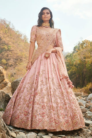 Dolly J-Narah Pink Lehenga Set-INDIASPOPUP.COM