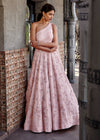 Nitika Gujral-Blush Pink Gown With Net Drape-INDIASPOPUP.COM
