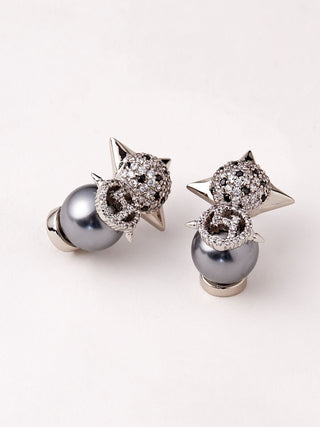 Outhouse-Oh Monogram Grau Nova Studs-INDIASPOPUP.COM