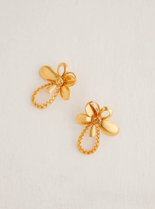 Outhouse-Oh Poppi Tuberose Stud Earrings-INDIASPOPUP.COM