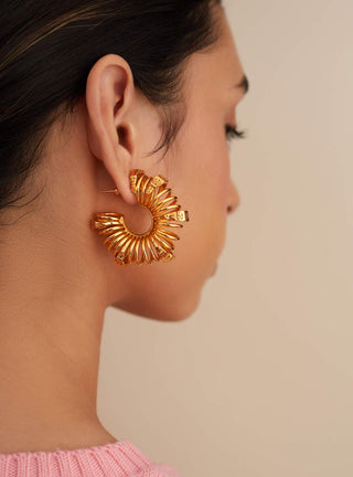 Outhouse-Oh Poppi Spring Hoop Earrings-INDIASPOPUP.COM