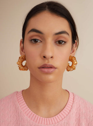 Outhouse-Oh Poppi Spring Hoop Earrings-INDIASPOPUP.COM