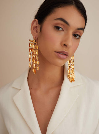 Outhouse-Oh Poppi Dewdrop Statement Earrings-INDIASPOPUP.COM