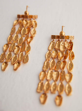 Outhouse-Oh Poppi Dewdrop Statement Earrings-INDIASPOPUP.COM