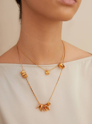 Outhouse-Oh Poppi Bolt Layered Necklace-INDIASPOPUP.COM