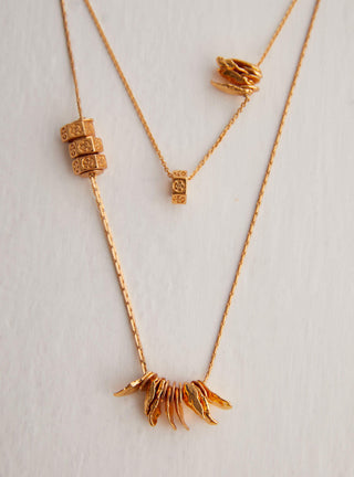 Outhouse-Oh Poppi Bolt Layered Necklace-INDIASPOPUP.COM