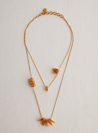 Outhouse-Oh Poppi Bolt Layered Necklace-INDIASPOPUP.COM