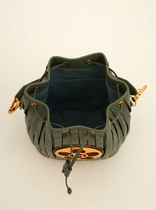 Outhouse-Fern Green Bucket Bag-INDIASPOPUP.COM
