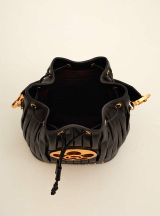Outhouse-Noir Black Bucket Bag-INDIASPOPUP.COM
