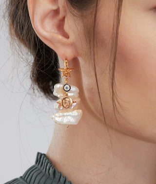 Outhouse-Pearls Des Celeste Keshi Pearl Drop Earrings-INDIASPOPUP.COM