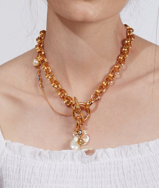 Outhouse-Pearls Des Celeste Necklace-INDIASPOPUP.COM