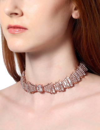 Outhouse-Glazed Rose Choker-INDIASPOPUP.COM