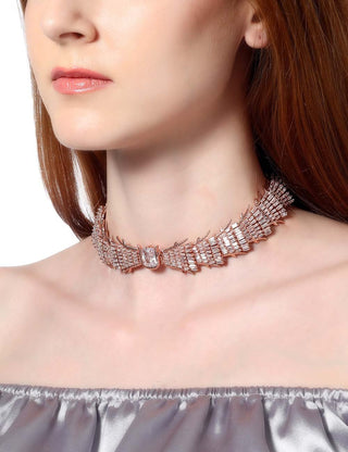 Outhouse-Glazed Rose Choker-INDIASPOPUP.COM