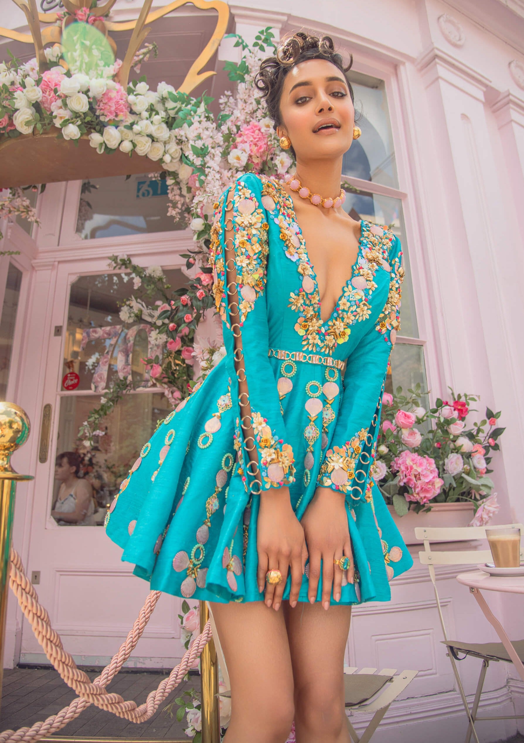 papa don't preach short dress Papa Don'T Preach By Shubhika | Cerulean Blue Babydoll Dress