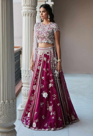 Plum Niloufar Embroidered Lehenga set