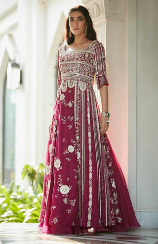 Plum Niloufar Embroidered Gown