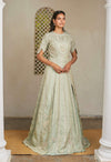 Osaa By Adarsh-Pastel Green Embroidered Layered Gown-INDIASPOPUP.COM