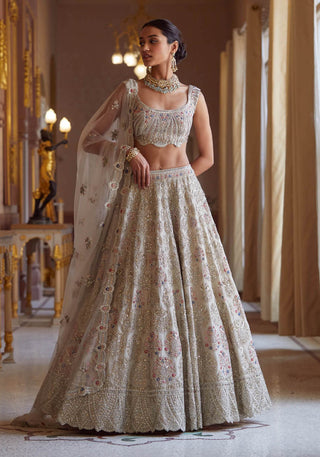 Osaa By Adarsh-Pearl Handcrafted Lehenga Set-INDIASPOPUP.COM