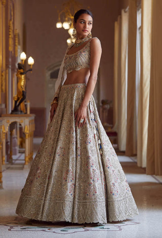 Osaa By Adarsh-Pearl Handcrafted Lehenga Set-INDIASPOPUP.COM