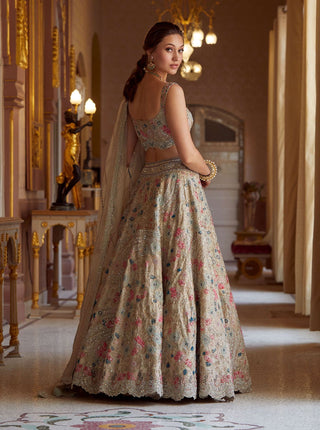 Osaa By Adarsh-Pearl Embroidered Organza Lehenga Set-INDIASPOPUP.COM