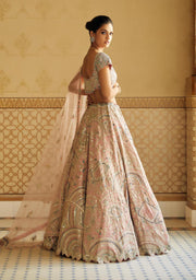 Osaa By Adarsh-Soft Berry Hand Embroidered Lehenga Set-INDIASPOPUP.COM