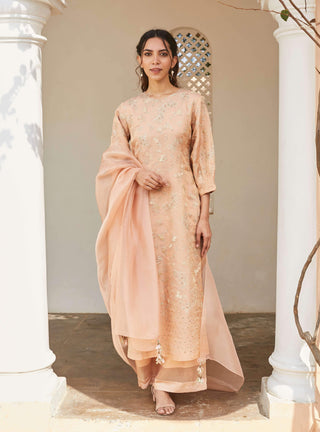 Osaa By Adarsh-Pink Embroidered Kurta Set-INDIASPOPUP.COM