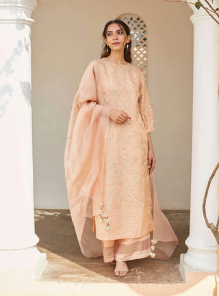 Osaa By Adarsh-Pink Embroidered Kurta Set-INDIASPOPUP.COM