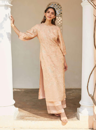 Osaa By Adarsh-Pink Embroidered Kurta Set-INDIASPOPUP.COM