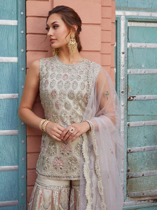 Osaa By Adarsh-Pearl Organza Sharara Set-INDIASPOPUP.COM