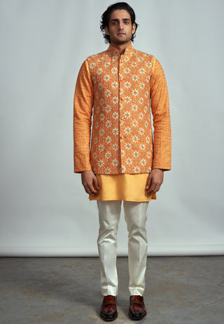 Arjun Kilachand-Tangerine Deconstructed Bundi Set-INDIASPOPUP.COM