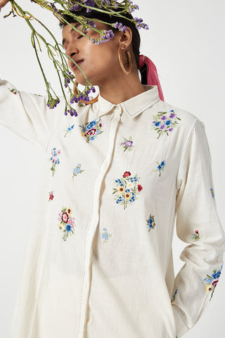 Payal Pratap-Ivory Volksgarten Embroidered Tunic-INDIASPOPUP.COM