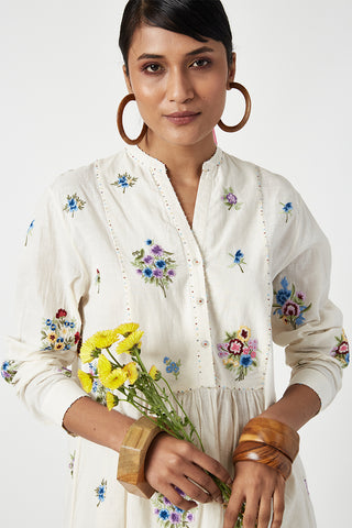 Payal Pratap-Ivory Versailles Embroidered Tunic-INDIASPOPUP.COM
