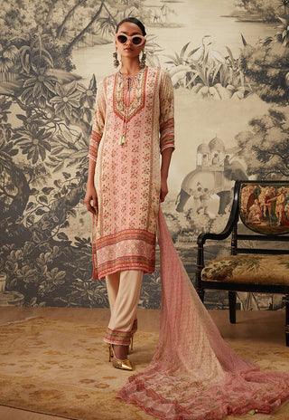 Kalista-Blush Pink Straight Kurta Set-INDIASPOPUP.COM