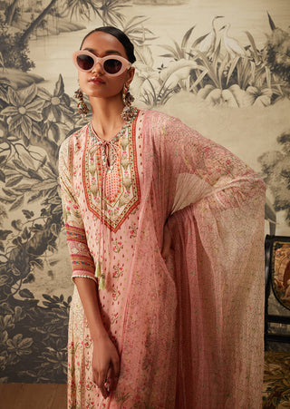 Kalista-Blush Pink Straight Kurta Set-INDIASPOPUP.COM