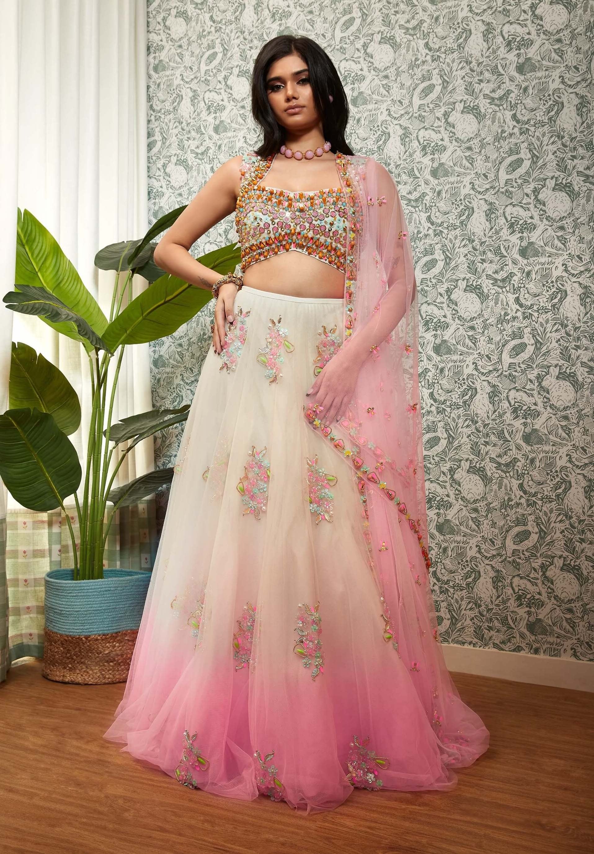 Papa Don'T Preach By Shubhika | Summer Love Embellished Lehenga Set |  INDIASPOPUP.COM