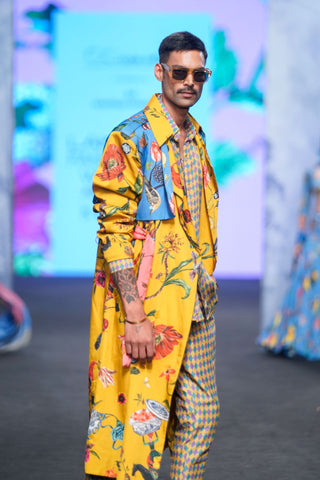 Mahima Mahajan Men-Multicolor Printed Jacket And Pant Set-INDIASPOPUP.COM