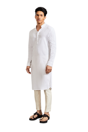 Kunal Rawal-White Plain Kurta-INDIASPOPUP.COM