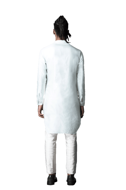 Kunal Rawal-Ice Blue Plain Kurta-INDIASPOPUP.COM