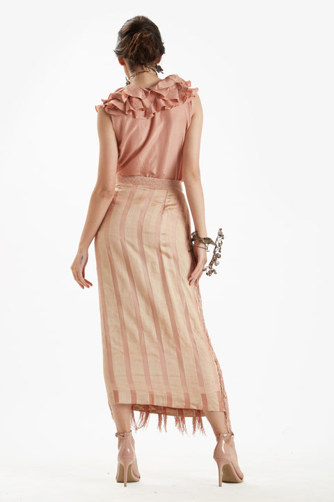 Nidhi Yasha-Pink Silk Skirt Set-INDIASPOPUP.COM